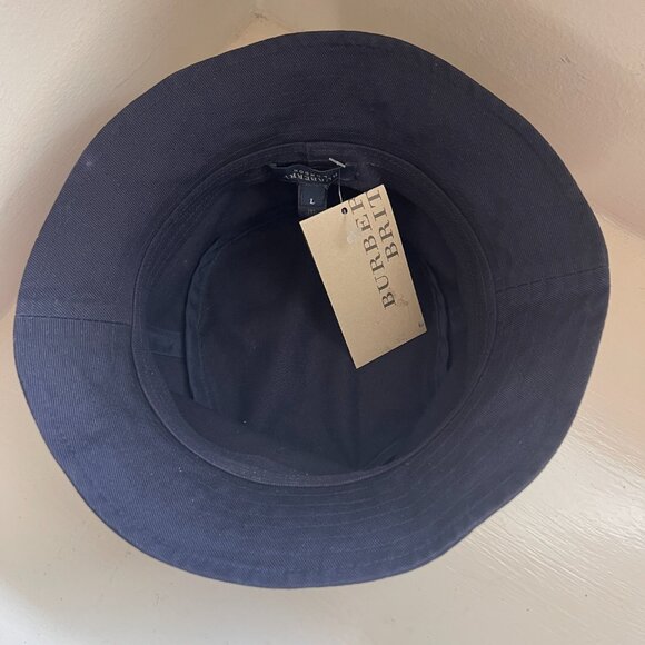 Auc NWT Burberry Cotton Logo Bucket Hat - Picture 5 of 12